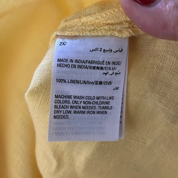 Charter Club 100% Linen Button Down Shirt size 2X - Picture 7 of 7